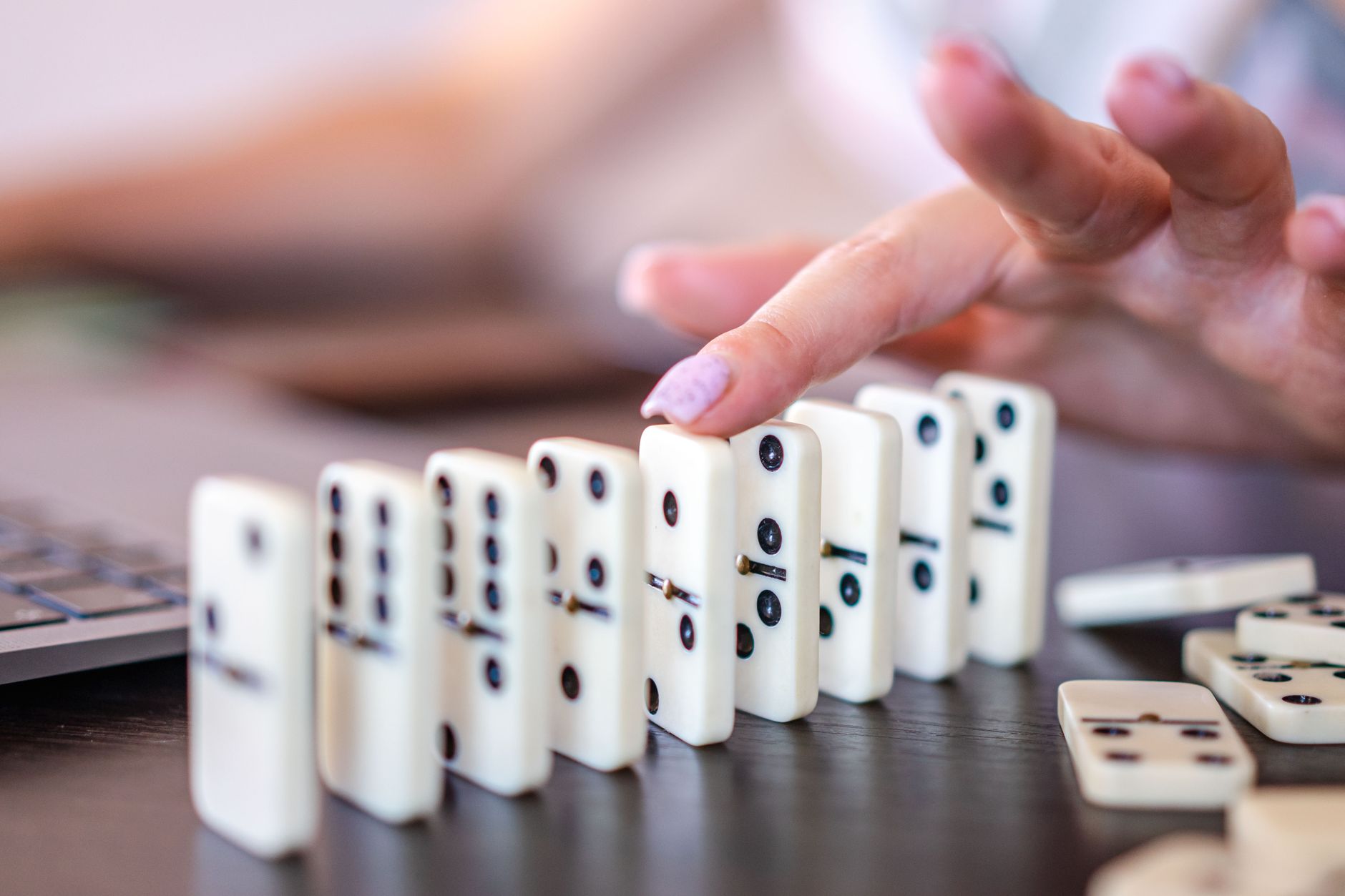 person playing dominoes